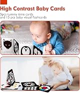 Hahaland Tummy Time Cards 0-6 Months 20 Pieces High Contrast Black White view 3