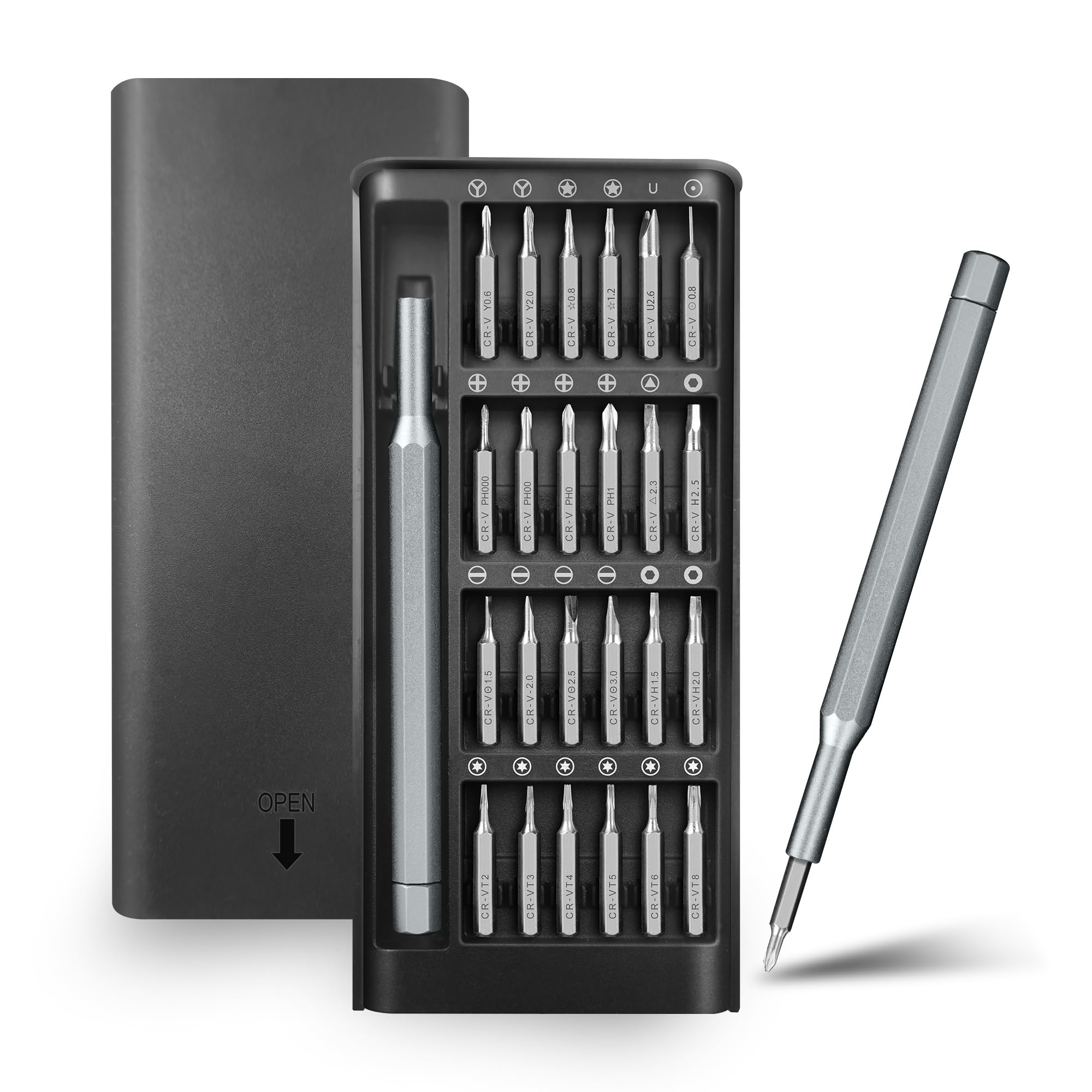 Photo 1 of 24-in-1 Professional Precision Magnetic Screwdriver Set, Small Screw Driver Set Kit for Fixing Electronics, Mini Tool Kits for Computer Repair, Phone, Watch, Laptop, PCs, Eyeglass- Alloy Tool Steel