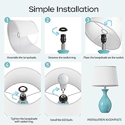 PARTPHONER Table Lamp Set of 2, Modern Ceramic