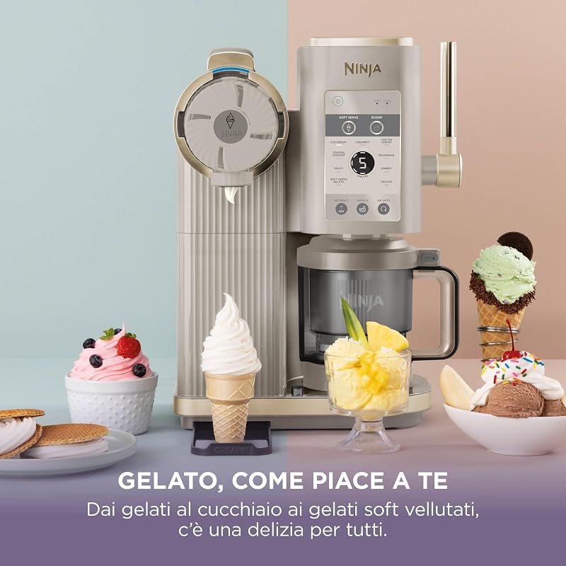 CREAMi Scoop & Swirl, Gelatiera con 13 Programmi, Oro Chiaro