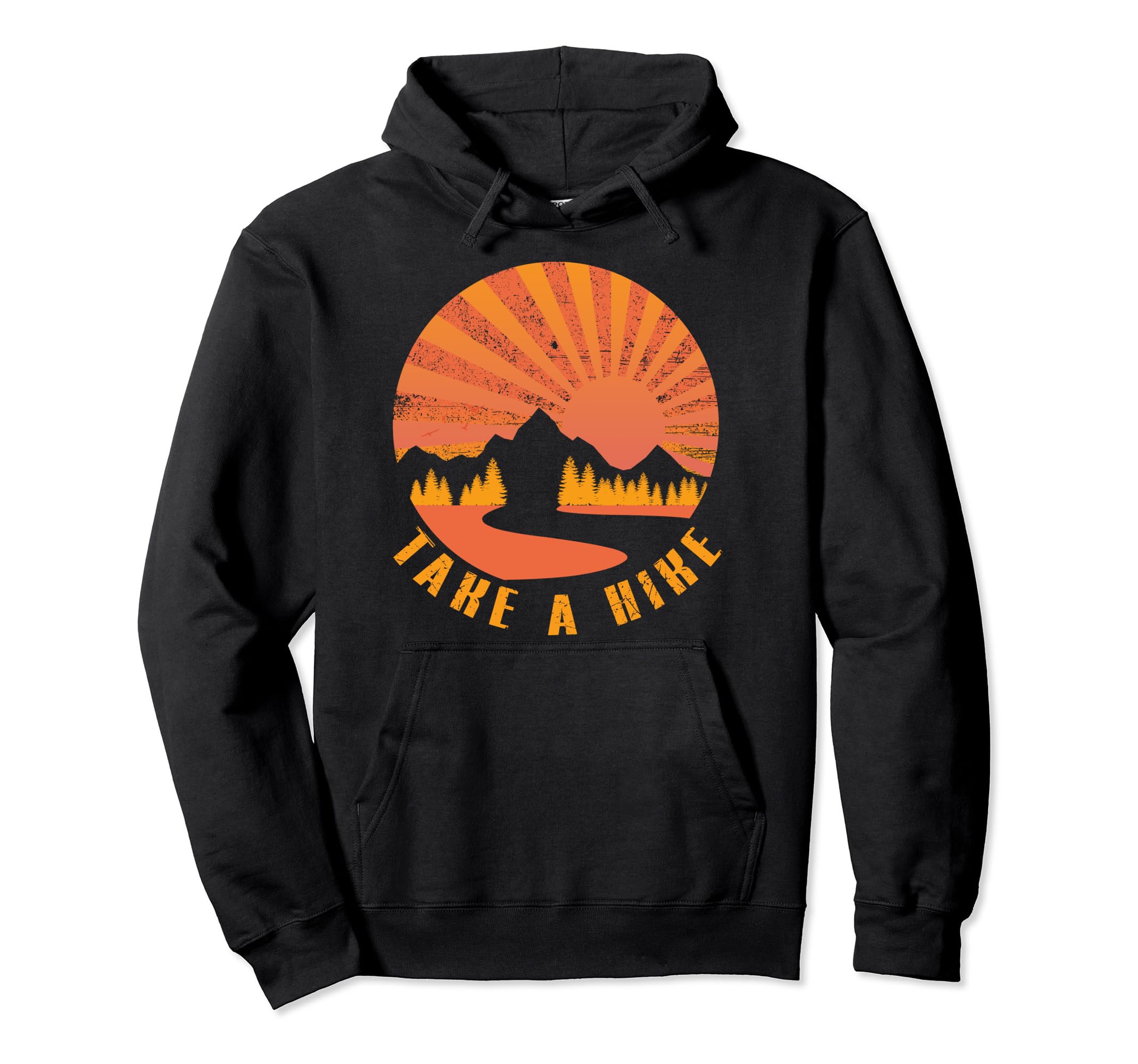 Take A Hike Vintage Camping Hiker Hiking Outdoors Nature Pullover Hoodie