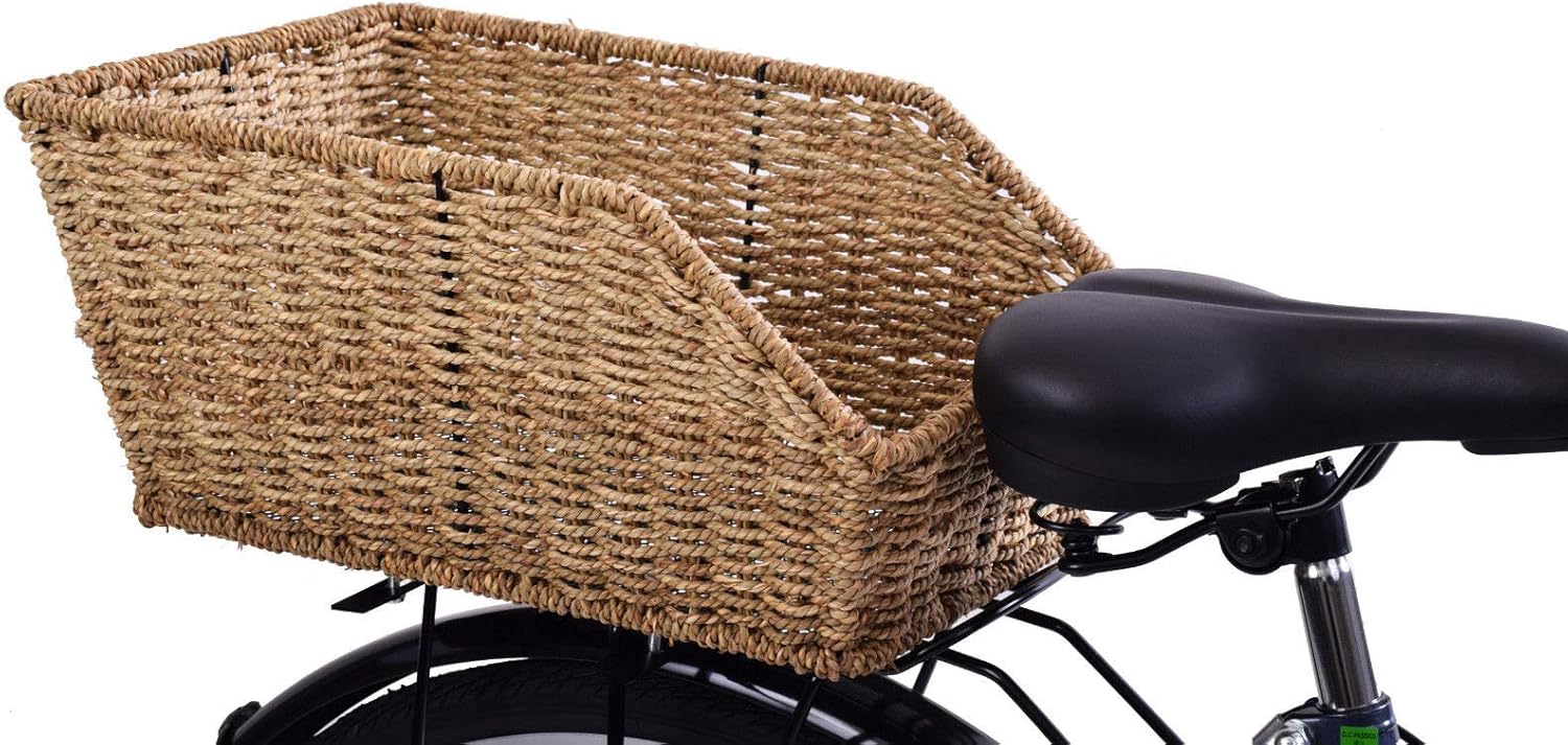 wicker rear bike basket