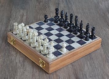 marble chess set with storage