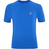 EoBeKee Boys' Compression Shirt, Youth Kids Short Sleeve Basketball Undershirt, Quick Dry Football Athletic Base Layer Tops