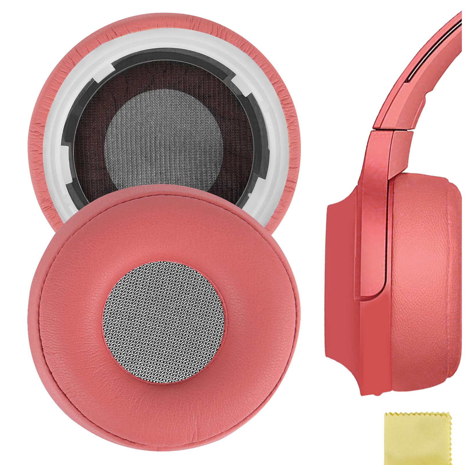 Geekria Replacement Ear Pads for Sony WH-H800 Headphones Ear Cushions, Repair Parts (Twilight Red)