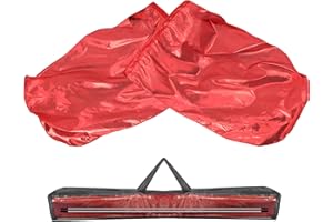 Baisdan 55" Worship Flags for Teenager, Praise Dance Flags for Beginner, Flags with Flexible Rods & Carrying Bag, 2 Pack, Dark Red