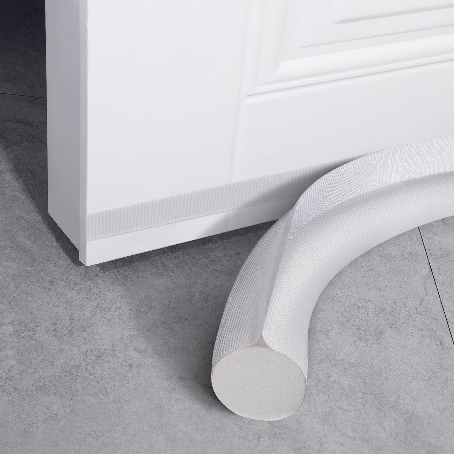 Draft Stoppers - 2 Pack Door Draft Stopper - 37 Inch One-Sided Under Door Draft Blockers - Soundproof, Dust, and Cold Air Stopper - Door Draft Stoppers for Bottom of Door, Fits Interior and Exterior Doors（White）