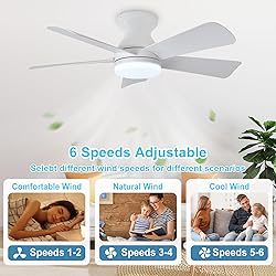 Depuley Modern Ceiling Fan with Light: 35-Inch