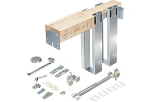 AWDIA 36x80 Pocket Door Frame Kit with Soft Close Mechanism, Hidden Sliding Soft Close Pocket Door Hardware for 2x4 Stud Wall, Aluminum Door Track, Galvanized Steel Studs