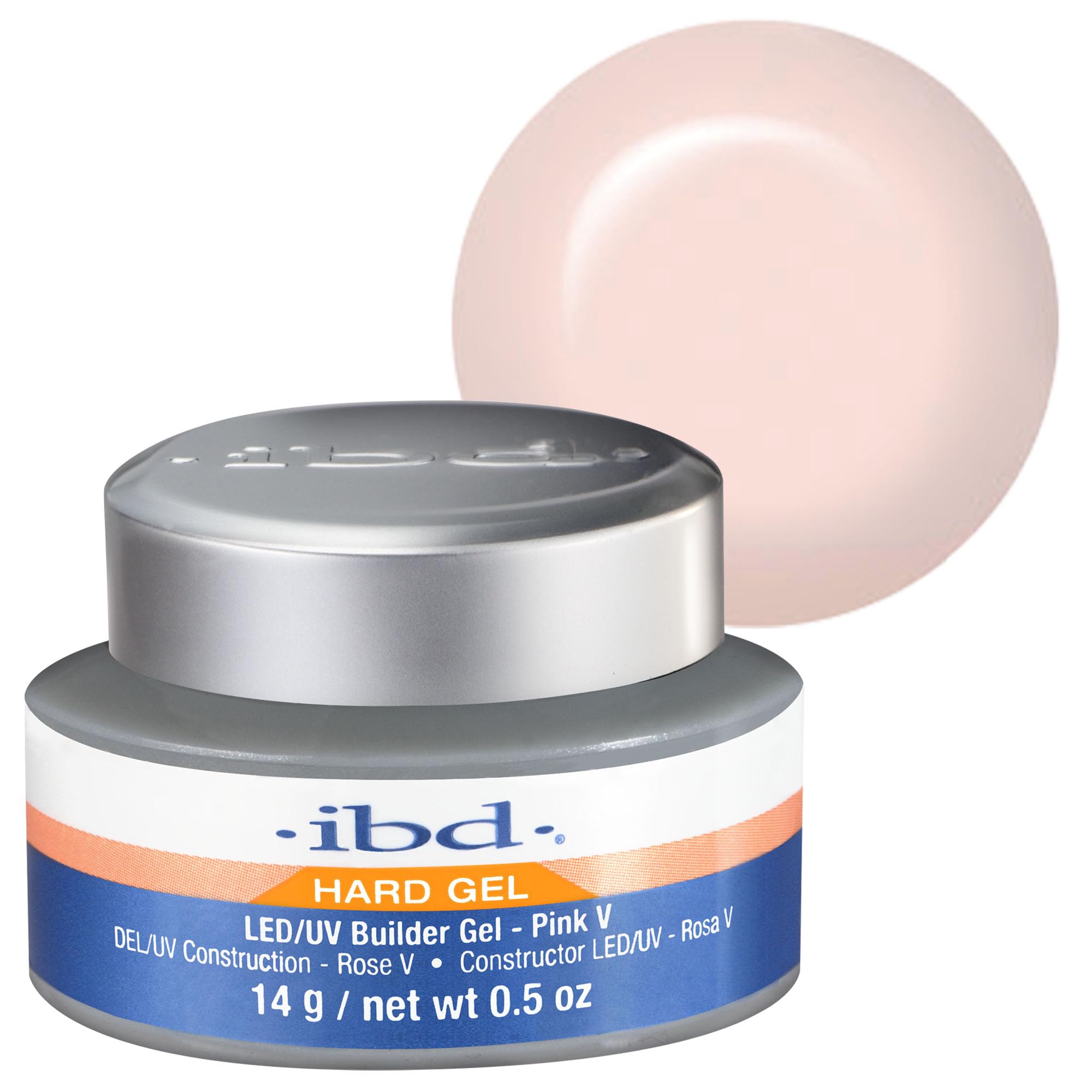 IBD Hard Gel - LED/UV Builder Gel Pink V, 1 pack (1 x 14 g) - MADE IN USA - Nail building at home - without appointments and noisy nail salons