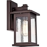 MICSIU Oil Rubbed Bronze Outdoor Wall Sconce, Clear Seedy Glass Outside Porch Sconce, 12 Inch Outdoor Light Fixture for House