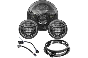 Z-OFFROAD New 7 Inch Motorcycle LED Headlight 4.5" Fog Passing Lights, DOT Kit Compatible with Harley Davidson Road King Electra Glide Ultra Classic Heritage Softail Fat Boy Street Glide, Black