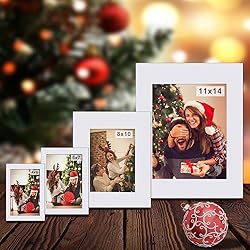 Egofine 11x14 White Picture Mats Pack of 6, Frame