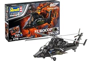 Revell Model Kit I Eurocopter Tiger I James Bond 007 Golden Eye I 116 Pieces I Scale 1:72 I for Children and Adults from 12 Years I with Brush and Colours