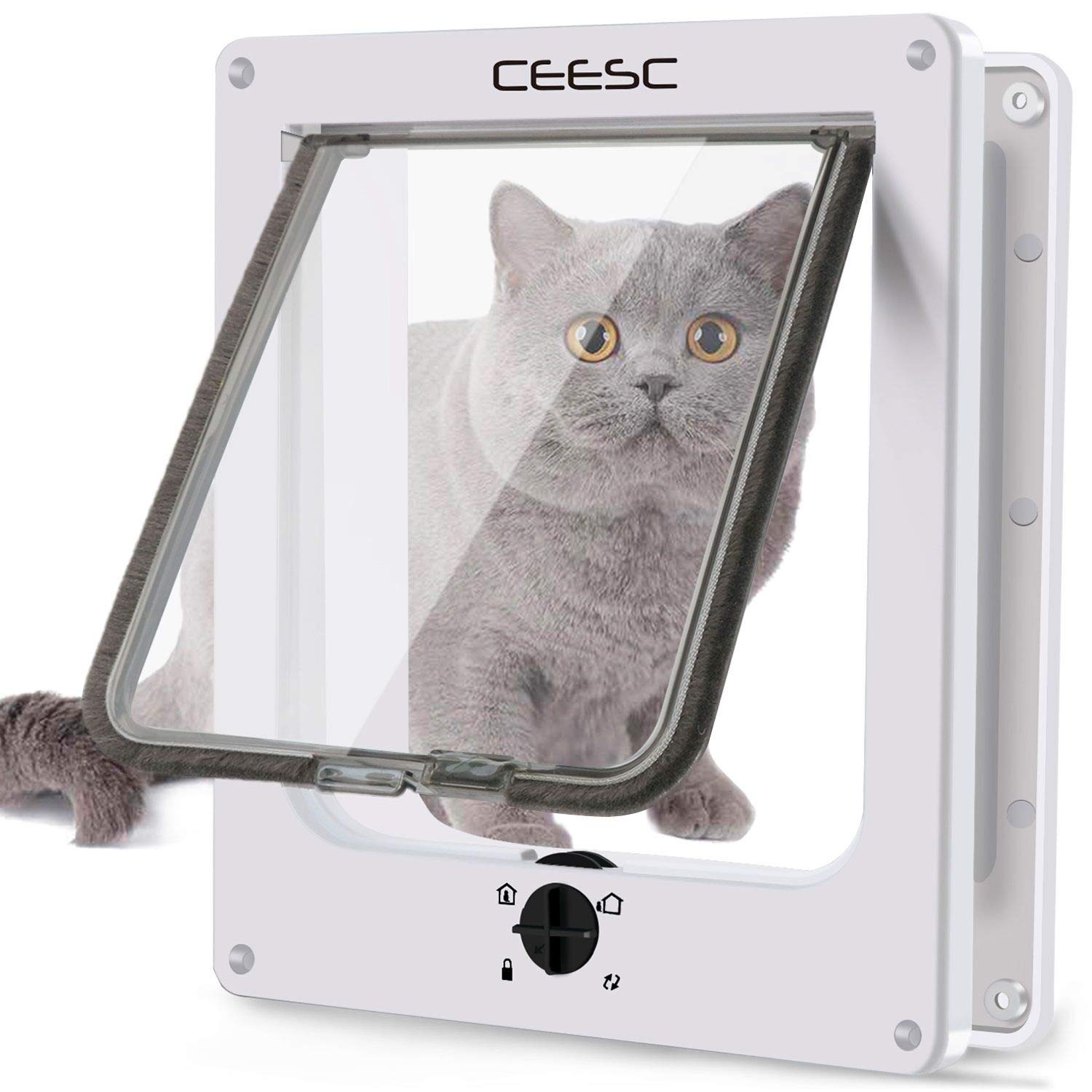 CEESC Extra Large Cat Flap (11.6" x 9.8"), 4 Way Locking Pet Door for Cats & Dogs, Weatherproof, Upgraded Version