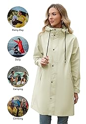 Zando Womens Plus Size Rain Jacket with Hood