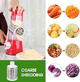 Wieat 3 in 1 Rotary Cheese Grater Vegetable Slicer Stainless Steel Chopper view 4