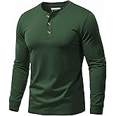 EKLENTSON Men's Henley Shirts Long Sleeve Cotton Lightweight Pullover Shirt Casual Fashion Button T-Shirt Basic Tee Tops