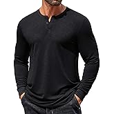 COOFANDY Mens Henley Shirts Long Sleeve T Shirts Casual Lightweight Fashion Button Pullover Tee Shirt