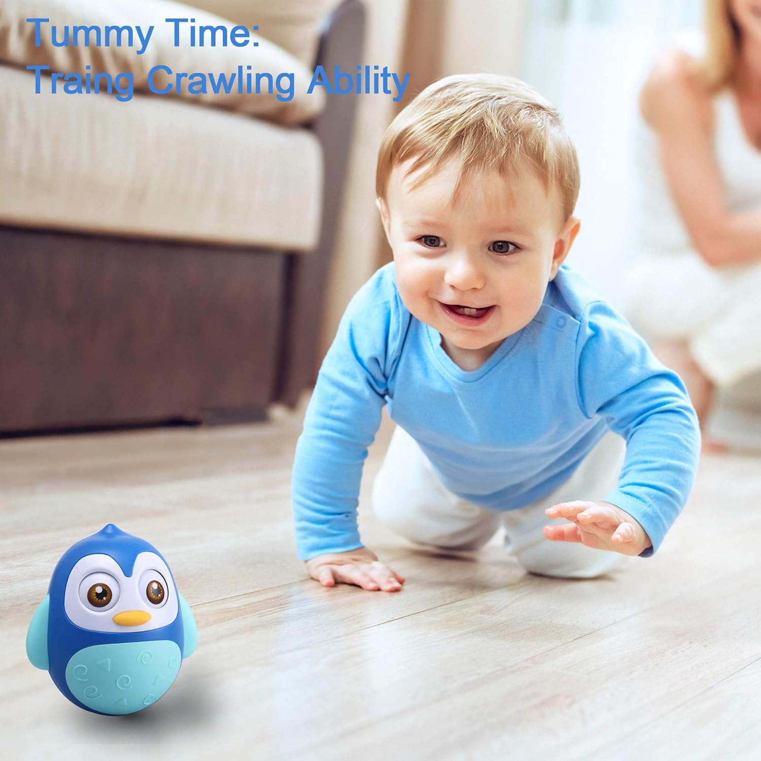 Alyoen Roly Poly Baby Toys 6 to 12 Months, Music Penguin Wobbler/Tumbler Toys for Infant Boys Girls: Toys & Games