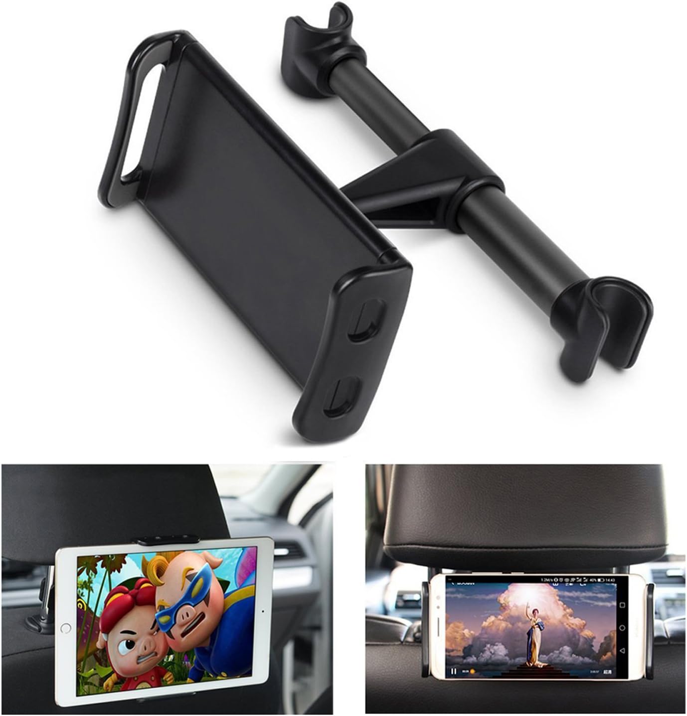 ECOEMO Car Headrest Mount, Adjustable iPad Stand Car Seat Tablet Holder,Replacement