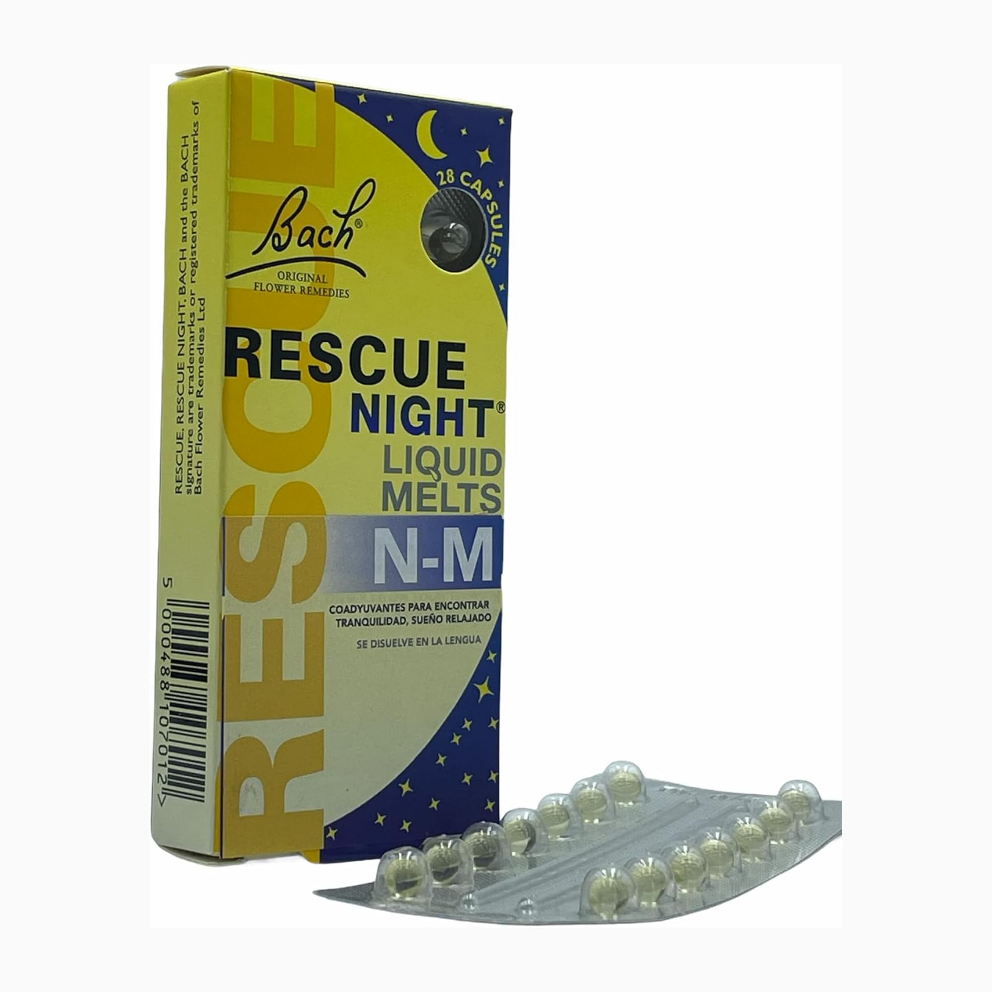 Bach RESCUE SLEEP Liquid Melts, Natural Orange Vanilla Flavor, Natural Sleep Aid, Stress Relief, Homeopathic Flower Essence, Free of Melatonin, Gluten & Sugar, Non-alcohol, Non-Narcotic, 28ct.