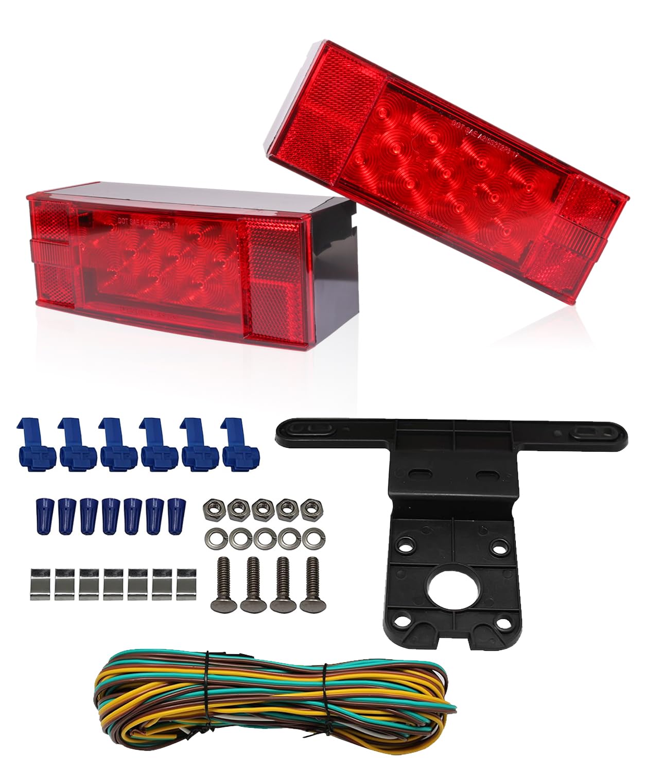 Photo 1 of MAXXHAUL 70468 Trailer Light Kit - 12V All LED, Rectangular Left and Right Waterproof Submersible for Trailers, Boat Trailer Truck Marine Camper RV Snowmobile