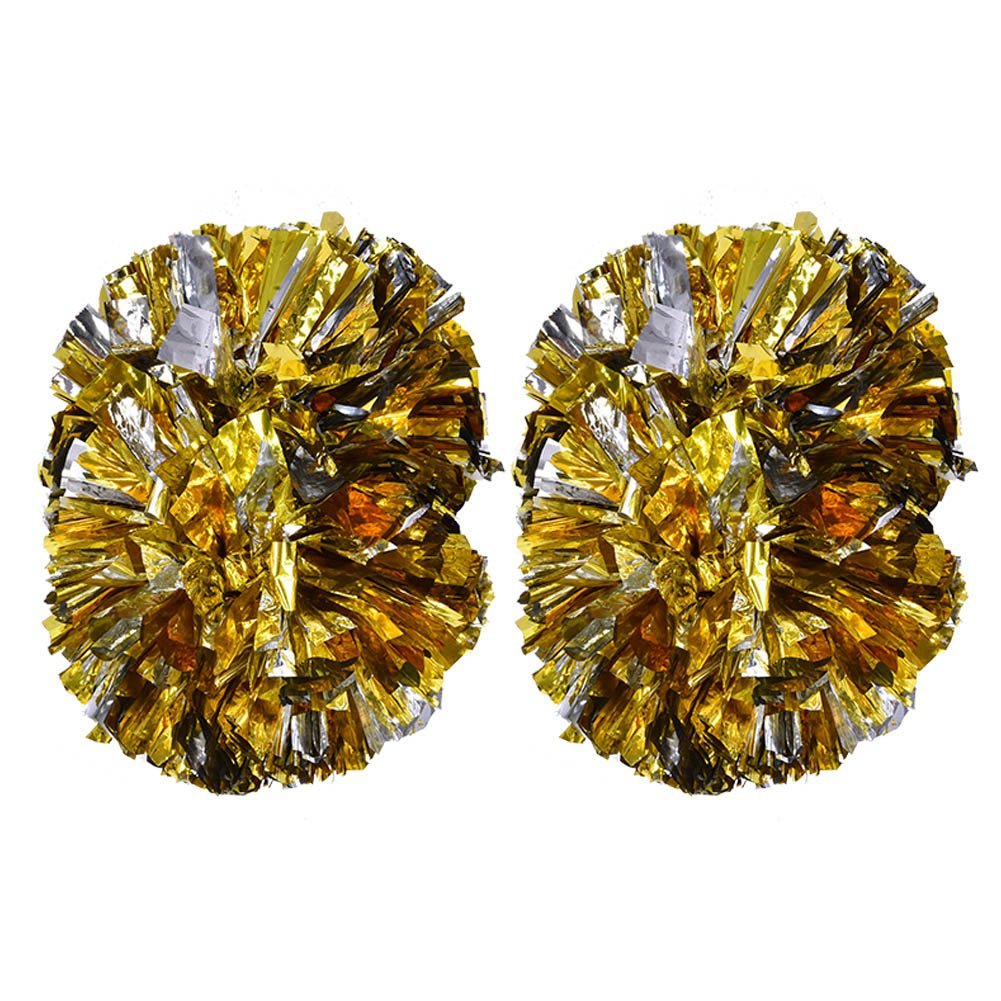 QITERSTAR Cheer Pom Poms, Cheerleading Pom Poms Cheerleading Poms for Sporting Events Cheer Ball Games Dances (Gold and Silver)