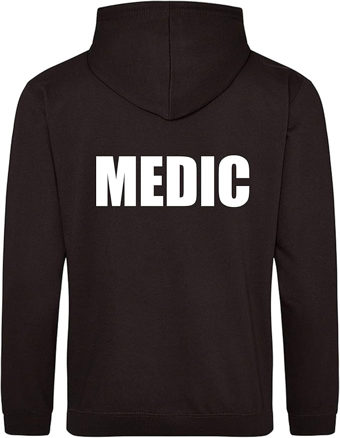 Medic Printed Black Hoodie, Medical Clothing Amazon.co.uk Clothing