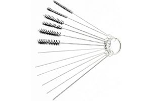 JLM MARINE Cleaning Brush Kit for Boat Engines Auto Parts Carburetors Fuel Pumps Tubes Motorcycles Chainsaw Cutting Torch Tips Firing Stove Burner Holes Spray Guns Cleaners 6 Cleaning Needles 6 Nylon