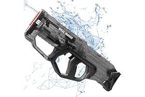 JOCUND PLANET JCOUND Planet Electric Water Gun for Kids with Fast Suction, Powerful Full Auto Water Gun up to 28-32 Feet Range, IP67 Waterproof Squirt Gun, Ideal for Summer Pool and Beach Fun (Pitch Black)