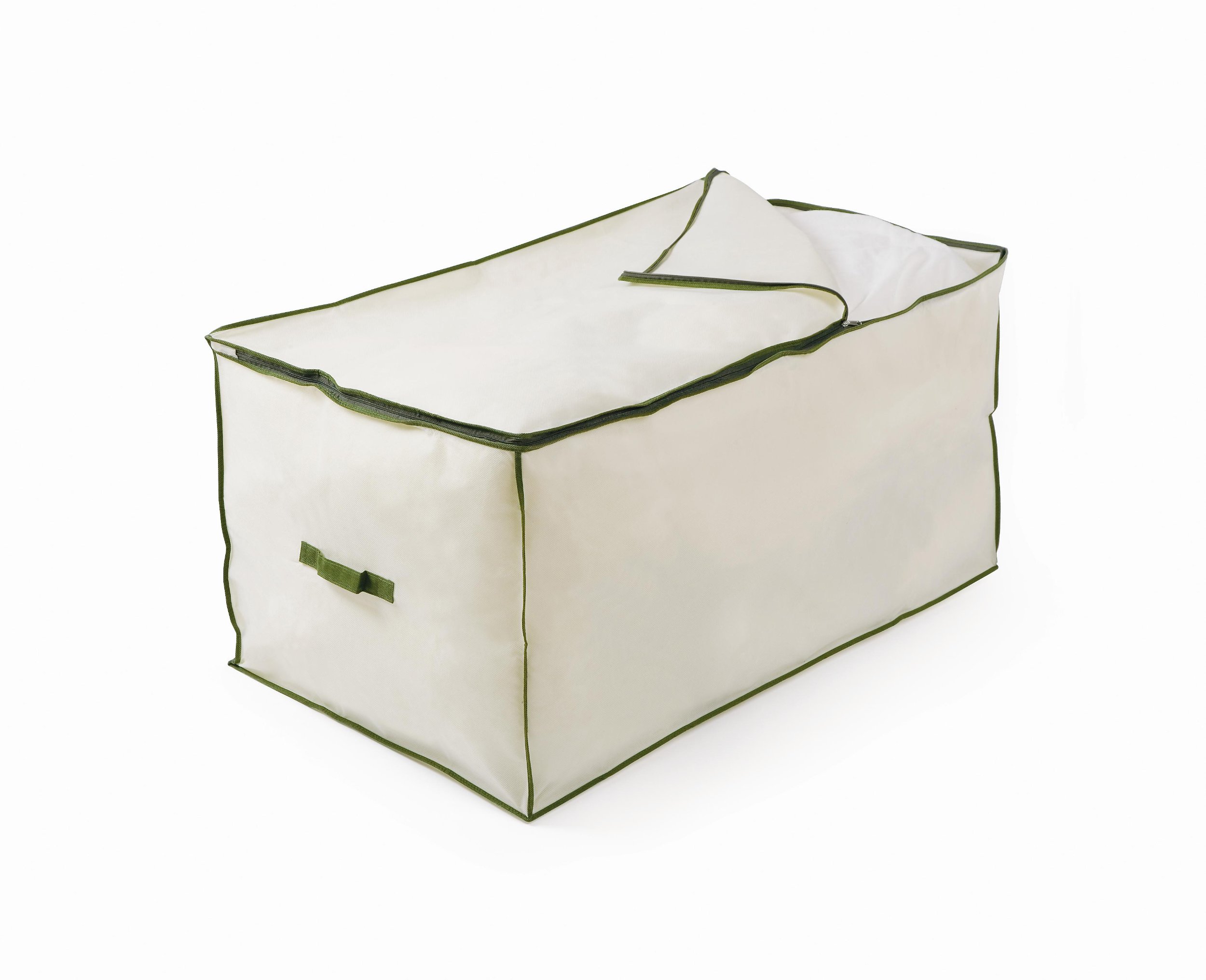 H & L RusselLtd Jumbo Bag, Taupe with Harvest Green Trim