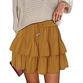 onlypuff Flowy Shorts for Women Ruffle Skorts Tiered Teen Girls Country Concert Outfits Golf Tennis Skort Under Sweater Skirt