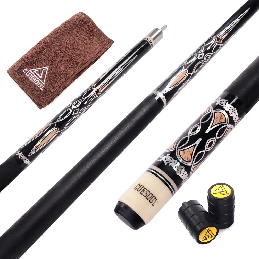 CUESOUL 58 Inch Pool Cue with 13mm Cue Tips with Cleaning Towel & Joint Protector (CSPC027)