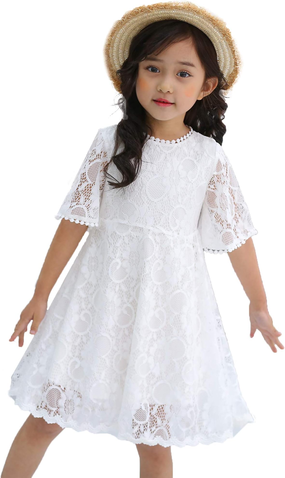 YouwonFlower Girls Dress Lace Dress Vintage Country Wedding Party Dress 2-6 7-16