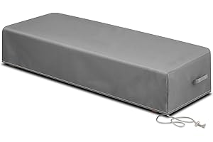 Tingjoo 1 Pcs Patio Chaise Lounge Cover Waterproof Outdoor Lounge Chair Cover 30" D x 83" W x 12" H UV Resistant with Handle Strap for Furniture Protection (Gray)