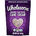 Wholesome Sweeteners 4-Pound Organic Cane Sugar, Fair Trade, Non GMO, Gluten Free & Vegan for Baking and Sweetening, 6 Pack