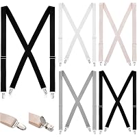 Irisaa Tirantes Para Mujer Y Hombre En Forma De Y (Rojo) - Elásticos De 2.5cm Ancho Con Clips Plateados - Ideales Para Trabajo Y Fiestas