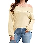 Womens Off The Shoulder Sweater Long Sleeve Oversized Sweaters Casual Loose 2025 Fall Winter Pullover Tops Trendy Clothes