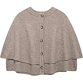 MakeMeChic Women's Button Down Cardigan Sweaters Crew Neck Half Sleeve Tiered Layer Sweater