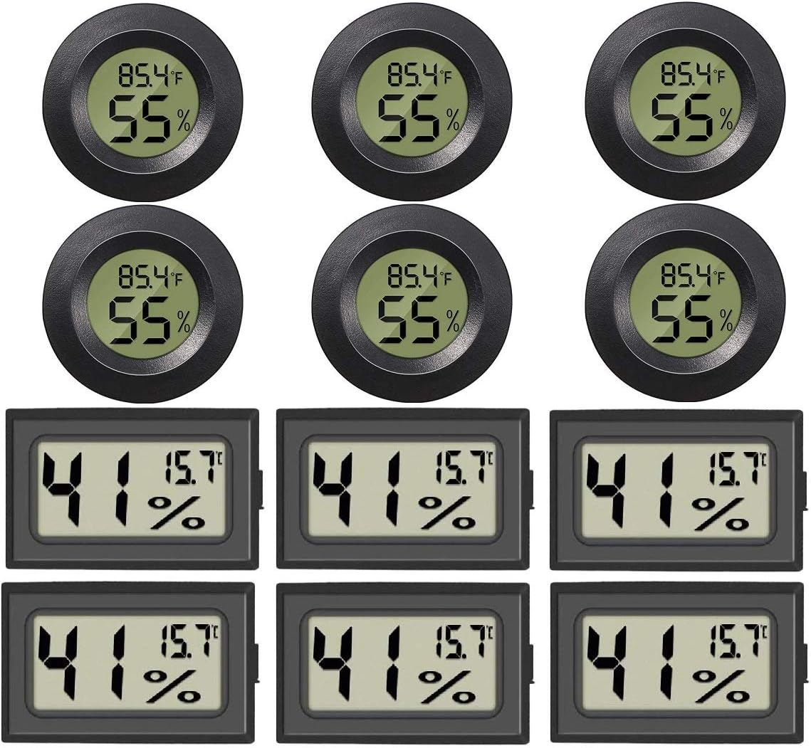 12 Pack Mini Hygrometer Thermometer Fahrenheit or Celsius Meter Digital