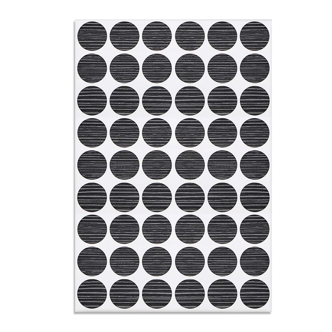 sourcing map 1 Sheet/54Pcs Screw Hole Cover Stickers, 21mm Dia PVC Self Adhesive Covers Caps Dustproof for Wood Furniture Cabinet Shelf Wardrobe, Textured Dark Gray