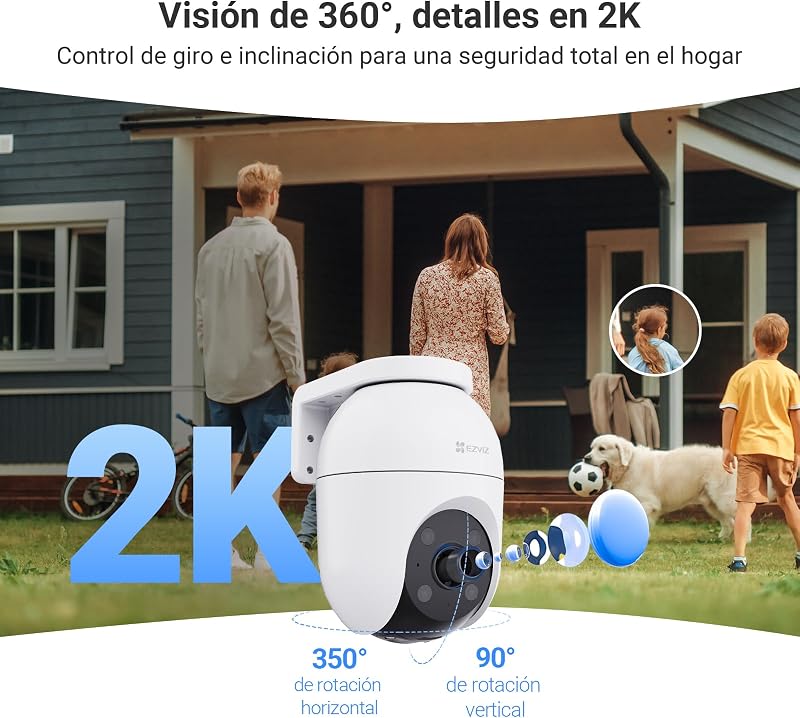 Cámara Vigilancia WiFi Exterior e Interior 2K 360° C8C 3MP
