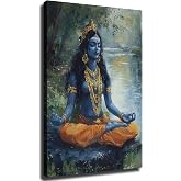 Goddess Kali Wall Art, Hindu Goddess Wall Art, Canvas Print for Living Room Bedroom Ready To Hang (Framed,Wrapped Canvas,28 * 40inch)