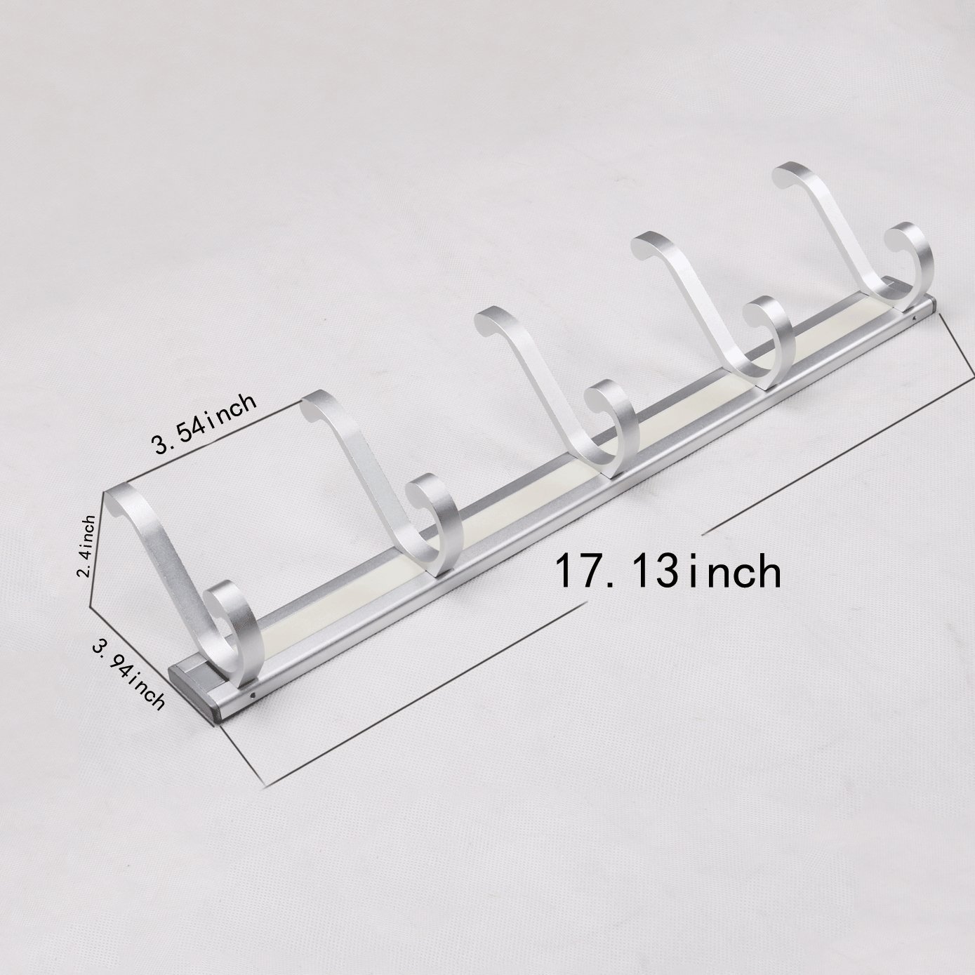 Wall Mounted Coat Hooks And Hat Rack Detached 5 Hooks White Finish Satin Nickel Hooks
