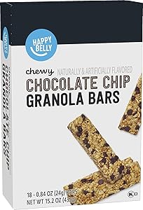 Amazon Brand - Happy Belly Chewy Chocolate Chip Granola Bars, 18 Count