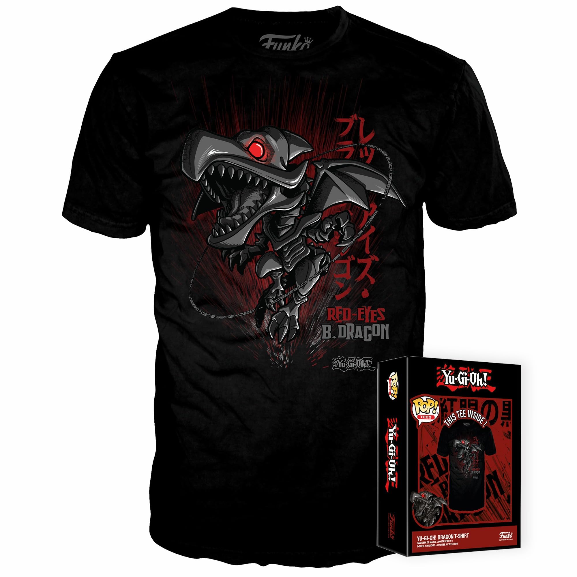 Funko Boxed Tee: Yu-Gi-Oh!- Red Eyes Blue Dragon - Medium - T-Shirt - Clothes - Gift Idea - Short Sleeve Top for Adults Unisex Men and Women - Official Merchandise Fans