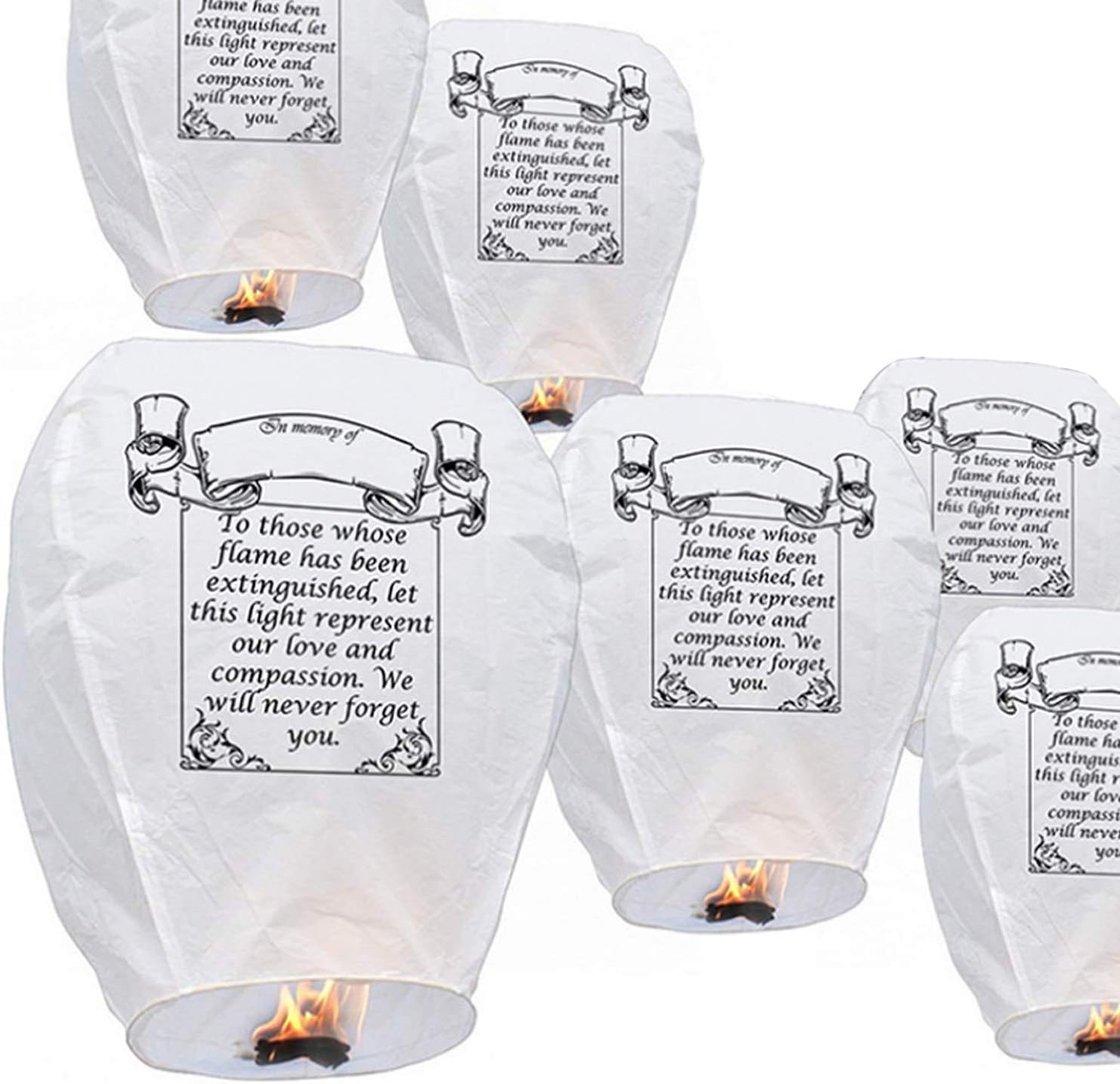 6 Pack Chinese Sky Lanterns, Eco Friendly
