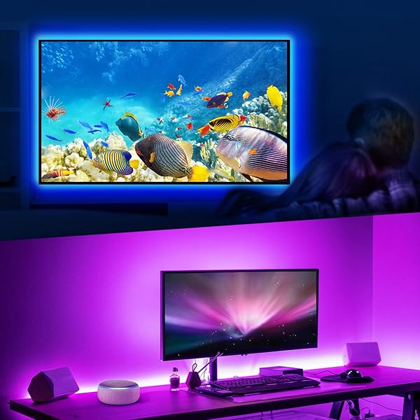 Gosund 2 8Mts Tira Led TVPC Luces LED Wifi USB Control Remoto para Ajustar 16Millones Colores y Brillo Compatible con AlexaGoogle Home Retroiluminacin LED RGB Inteligente Monitor 40 60 Pulgada