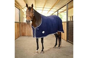 Jeffers Equine Elite Fleece Horse Cooler Blanket, 78 Inch – Soft, Adjustable Fit, Lightweight, Easy Care, Moisture Wicking Cooling Sheet with Surcingle for Post Exercise, Travel for Horses – Navy